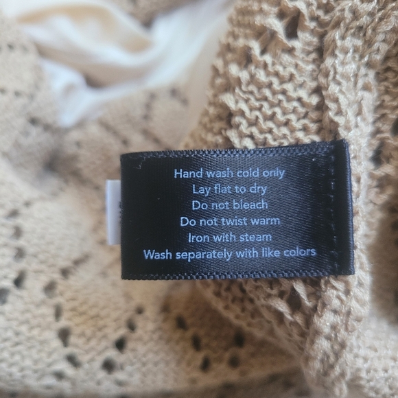 Boston Proper Crochet Maxi Dress. Small. Tan. - Picture 4 of 10